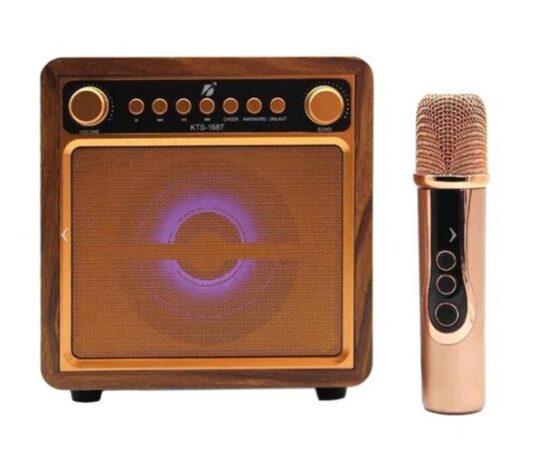 Bluetooth kolonėlė, Karaoke kolonėlė su mikrofonu retro stiliaus